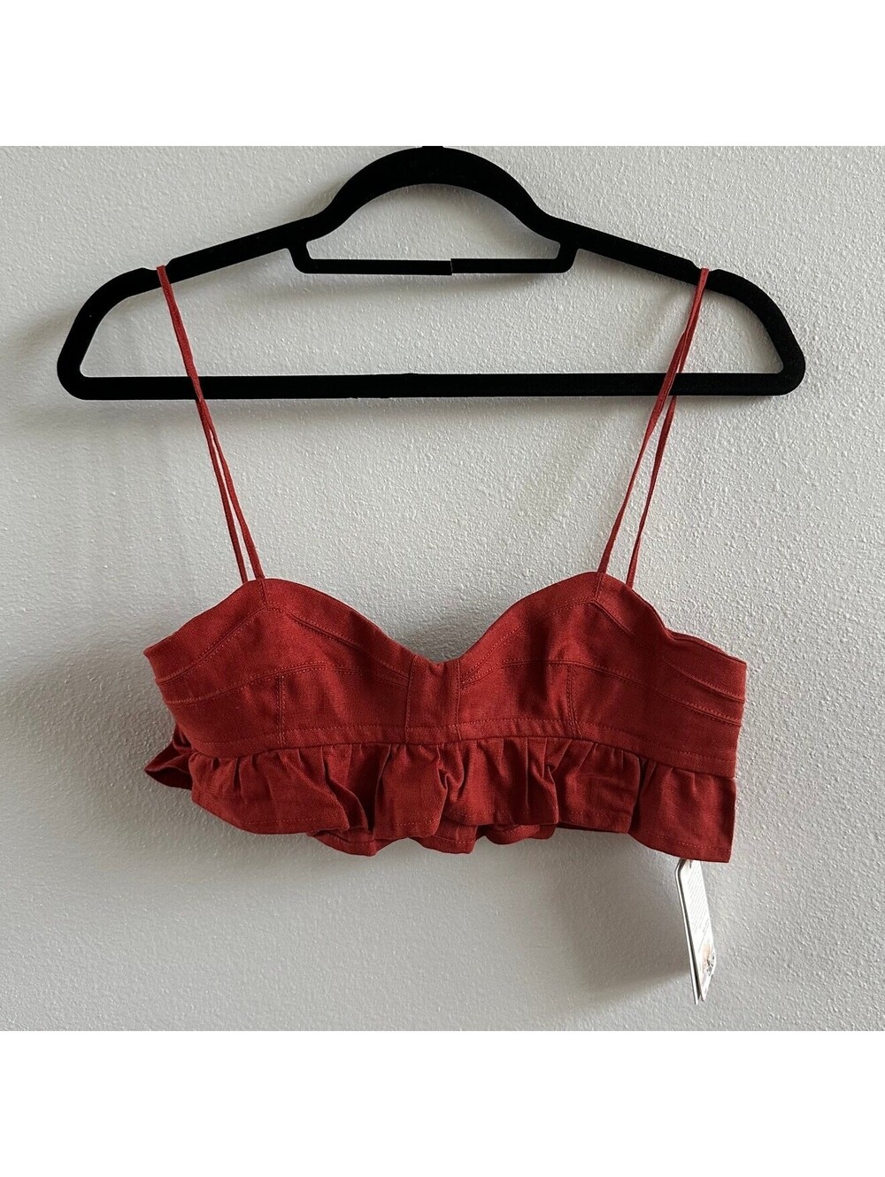 Agua Bendita Mae Linen-Blend Top New Size Small